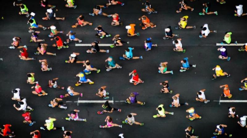 Running race top down